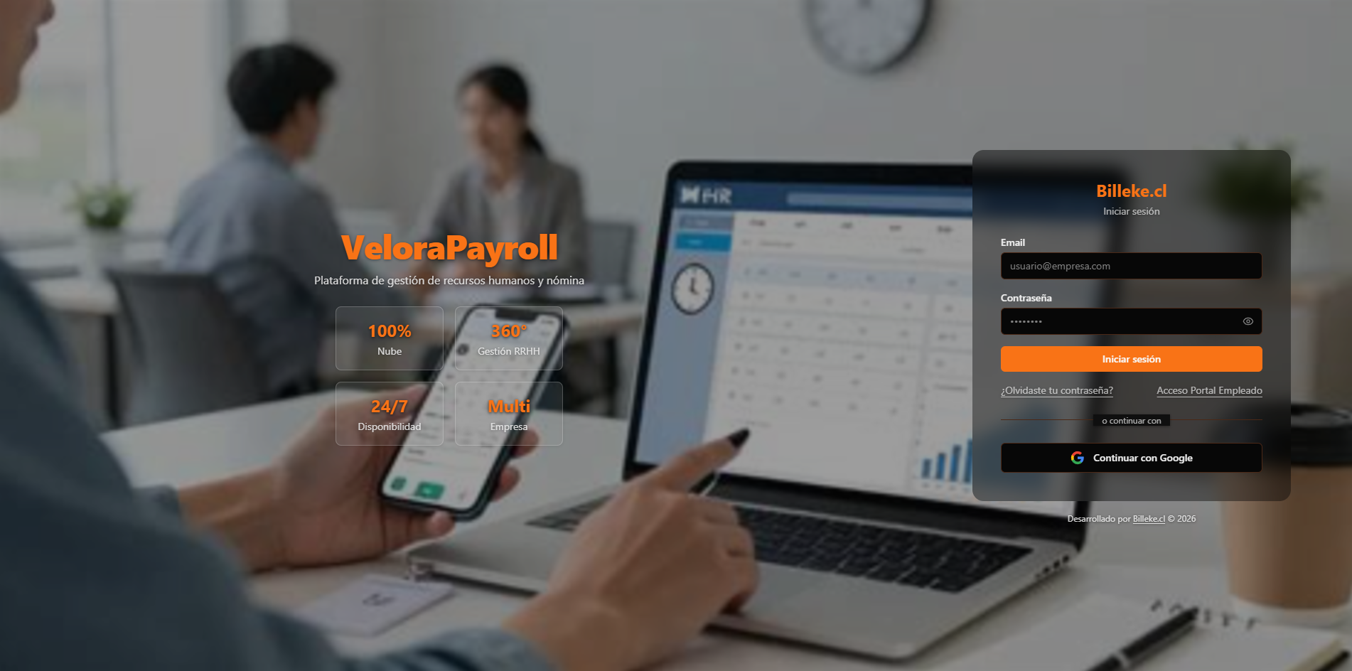 VeloraPayroll: plataforma de gestión de recursos humanos y nómina
